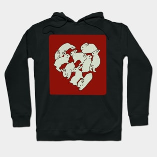 red heart bunnies aesthetic Hoodie